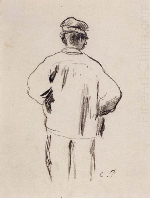 Rear View for a man in a smock, Camille Pissarro